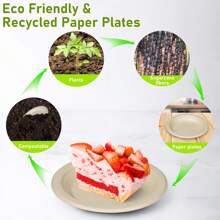 50/100/150pcs Compostable Paper Pulp Disposable 6-Inch Plates,