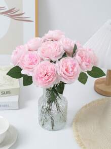 10pcs Artificial Peony Flowers For Weddings And Engagements - Plastic Peony Flower Heads For Home Decor, Centerpieces, Suitable For Christmas, Thanksgiving, Graduation Decoration