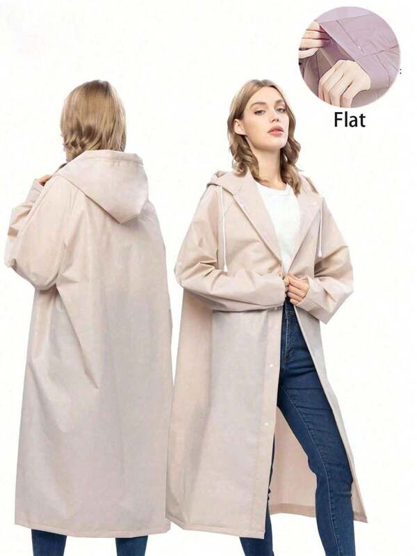 Verstärkter EVA Regenmantel, tragbarer wiederverwendbarer Kapuzenregenmantel, unisex Kapuzen-Overall komplett wasserdichter Regenponcho mit Tunnzugverschluss, tragbar für Schule, Büro, Haushalt, Outdoor-Aktivitäten. Sommerkühlung, Strand, Reisen