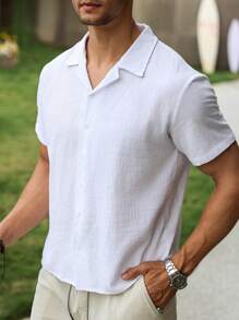 Men's Linen Shirts Casual & Fashion Short Sleeve Shirts For Beach In Summer