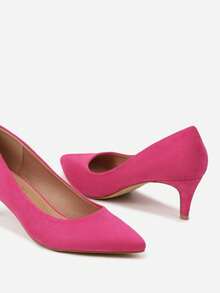 Tacones de aguja clásicos para mujer, zapatos de tacón minimalistas de color liso y multifuncionales - Morado Violeta - Ver 4