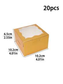 [10件/20件/30件] Ins风格蛋糕盒、烘焙甜品盒、家庭烘焙包装盒、迷你纸杯蛋糕盒、简易蛋糕盒、布朗尼蛋糕盒、纸板蛋糕盒、透明波浪展示窗纸杯蛋糕盒、派对蛋糕盒、奶油蛋糕盒