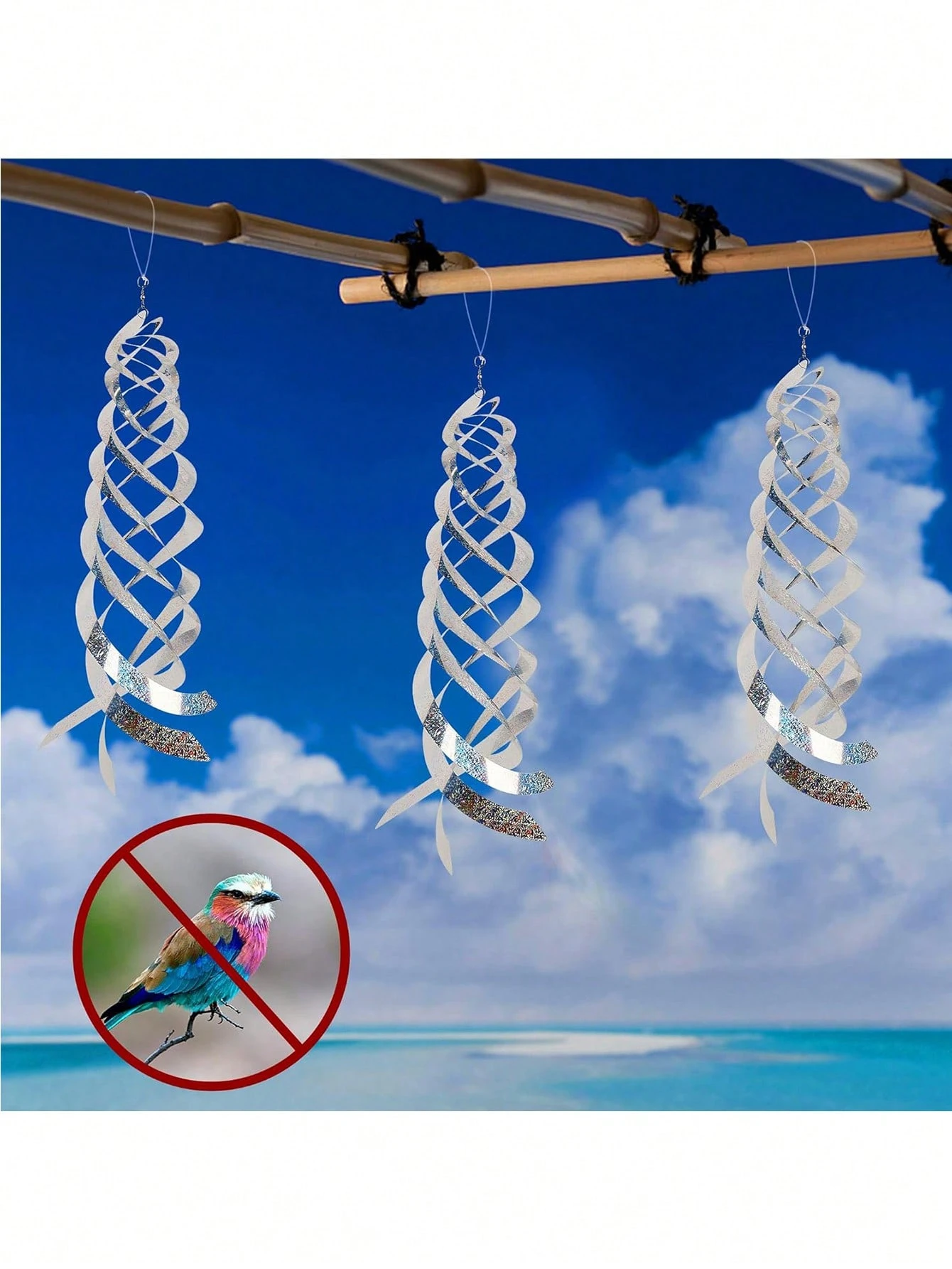 1pc/3pcs فيلم بوليستر فيلم دوار دوار عاكس رادع الطيور ، معلقة جهاز مضاد للطيور العاكسة ، ديكور حديقة لتخويف الطيور مثل الخشب ، الحمام والإوز | مقاس: 1pc