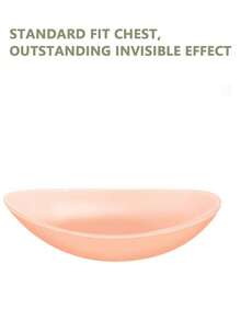 1pc Skin Color Invisible Silicone Bra, Self-Adhesive Strapless Backless Style, Invisible Nipple Patches, Suitable For Weddings, Sports And Outdoor Activities - Beige - View 12