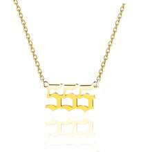 1 款女式天使数字项链数字 000-999 金色不锈钢数字吊坠 - 金色 - 查看 8