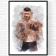 1 件/3 件墙面艺术海报可选框架流行混合武术 MMA 海报拳击手水彩墙面艺术印刷帆布画臭名昭著的图片用于家居装饰,带框架的墙面艺术 - 彩色 - 查看 34