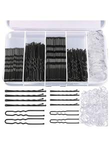 300pcs Assortment Hair Accessories Set, Including Hairpins, Colorful Elastic Hair Clip U-Shaped Clips, Wholesale (No Packaging Box) Claw Clips Hair Claws Hair Barrettes, School Stuff, Bobby Pins