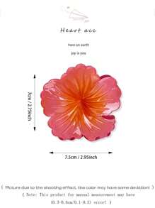 6/4/1 pièce Pince à cheveux à fleur en forme de cœur bouclée pour femmes et adolescentes, pince à cheveux hawaïenne pour cheveux épais de 7,5 cm, accessoire de cheveux de style doux, parfait pour le quotidien, les sorties, les dates, les fêtes et les mariages. Accessoires de cheveux de mode pour la plage, cadeau idéal pour les amies!