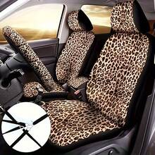 Women's Exclusive Sexy Leopard Print Car Seat Cover Set For All Seasons - 15Pieces, Suitable For Most Vehicles - 15 chiếc - Xem 2