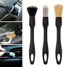 8-Piece Auto Detailing Brush Set For Interior Or Exterior Cleaning, Dusting Cleaning Supplies, Badge Tools, Vents, Wheels, Leather Interior Seats