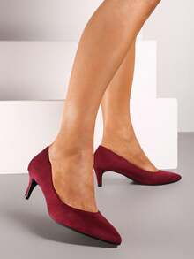 Women Classic Pumps On A Stiletto Heel - Burgundy - View 2
