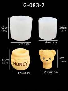 Molde de silicona en forma de lindo oso de miel para velas, molde de silicona reutilizable, vela de oso de miel para dormitorio, sala de estar, festival, molde para goteo de pegamento, molde para yeso, decoración del hogar
