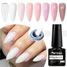 8支/套 7毫升 自然裸色橡胶底凝胶指甲油，美甲用品 乳粉色果冻白色闪粉半永久可卸UV/LED美甲凝胶指甲油，带礼盒 - 彩色 - 查看 9