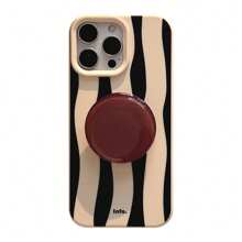 1pc GUCADI Vintage Creative High-End Soft Cheese White Stripes + Red Brown Support Shockproof Full Coverage Phone Case Compatible With Apple IPhone 16/15/14/13/12/11 Series
