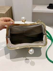 A Niche Design, High-Quality, Daily Versatile Handbag, Decorated With Pearl Chains, A Stylish And Elegant Crossbody Bag With A High Appearance Value, A Retro Floral Embroidered Clip Bag, Suitable For Commuting To Work, Dating, Gatherings And Gifts - 彩色 - 查看 9