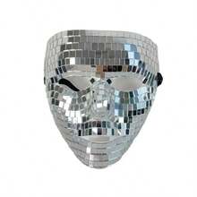 New Handcrafted Mirror Sequin Masquerade Mask Halloween Party Reflective Mirror Prop Mask Eye Cover - Multicolor - View 5