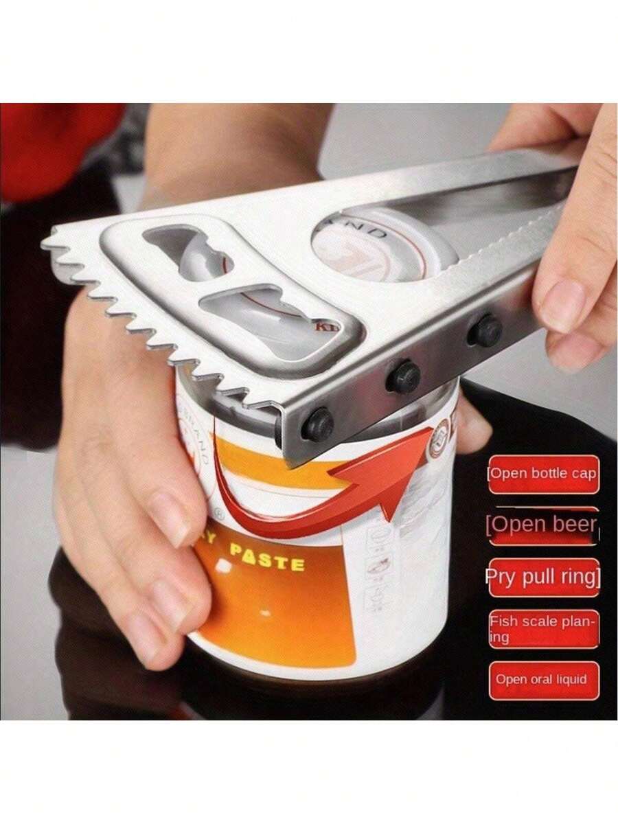 1 chiếc dụng cụ mở nắp chai đa năng bằng thép không gỉ, dễ dàng mở nắp chai bằng cách vặn, mở nắp chai bia, dụng cụ cạo vảy cá, dụng cụ nhà bếp, quà tặng ngày lễ - Nhiều màu - Xem 1