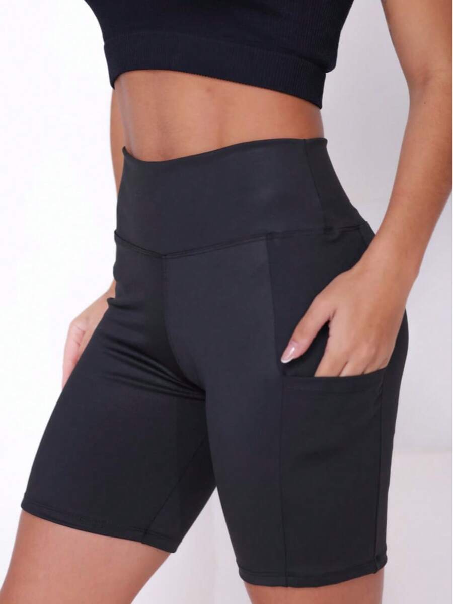 Fitness Legging Shorts With Pocket