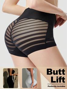 1pc Women Shapewear Shaper Tummy Control Flat Belly Sheath Slimming Waist Trainer Butt Lifter Pants, Underwear Lingerie Panty - Black - View 3