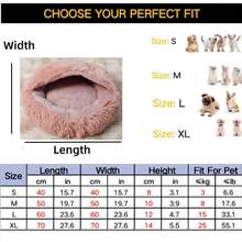 Plush Shell Round Solid Color Pet Bed, Partially Enclosed Multi-Use Dog/Cat Nest, Warm Soft Comfortable Dirt-Resistant Durable, Suitable For Small To Medium Pets, All Season Universal Dog/Cat Sleeping Mat