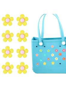 16PCS/8PCS/4PCS/1PC Flower Decorative Accessories For Bogg Bags, Simply Southern Tote Bags And Shoes, Personalize Your Beach Tote Bags And With These Lovely Floral Decorations, These Charming Accessories Infuse Your Bogg Bags With Unique Style And Vibrant Colors, Perfect For Showcasing The Personality Of Your Bags And Easy To Identify Your Bags - Multicolor - View 31