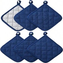 6pcs Kitchen Heat Resistant Pads, Washable Pot Holders, Trivet Mats For Cooking And Baking - Multicolor - View 8