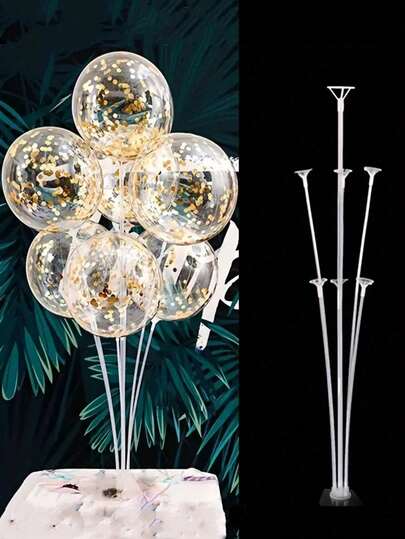 2pcs Balloon Arch Kit, Table Balloon Stand With Self-Adhesive Base, Balloon Column Stand, Balloon Accessories, For Birthday Party, Wedding Anniversary (Balloons Not Included)