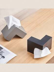 1 علبة مناديل نسيج مبتكرة عالية الجودة ذات شكل مثير للإعجاب على هيئة حرف L، لائق لغرف الجلوس والمطبخ والأعياد والمنزل والمكتب