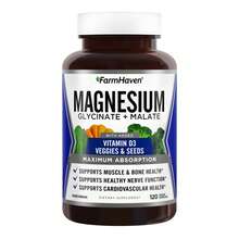 FarmHaven Magnesium Glycinate & Malate Complex W/Vitamin D3, 100% Chelated For Max Absorption, Vegetarian  Bone Health, Nerves, Muscles, 120 Capsules, 60 Days - 其他 - 查看 1