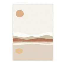 1pc/3PCS Wall Arts Posters Modern Beige Brown Abstract Sun Poster Bohemian Palm Leaf Canvas Printing Daisy Wall Art Painting Modern Poster Wall Painting Bedroom Decoration, Frameless/With Frame ,Wall Art With Frame