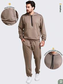 Men's Sweatshirt And Pants Set - Gris Oscuro - Ver 5