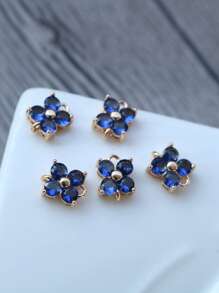 1 pieza/5 piezas Colgante de flor de trébol de cristal de circonia cúbica microincrusted, hecho a mano para hacer pulseras y joyas DIY, de aproximadamente 7,7 * 10 mm incluyendo el anillo, elegante kit de accesorios de colgante de cuentas portátil DIY