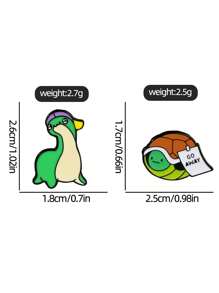 1/2 pièces Broche Dinosaure + Tortue, Insigne Métallique Alliage Mignon Créatif de Dessin Animé, Accessoires de Mode pour Sacs et Vêtements, Épingle Accessoire pour Vêtements, Sac, Charme, École, Bureau, Chemises, Vestes, Bijoux, Noël, Halloween