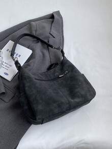 Maillard 复古 2025 哑光纹理大容量时尚百搭单肩包，高端海滩手提包手提购物袋，独特低调通勤拉链双肩带斜挎包