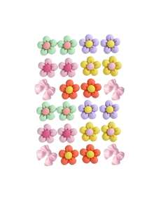 10 piezas Decoraciones con diseño de flores para zapatos, accesorios lindos para zuecos, accesorios para zapatos para primavera y verano - Multicolor - Ver 9