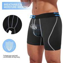 3pack Men Underwear Breathable Mesh Boxer Brief Trunks Jocks Long Leg Shorts - Multicolor - View 3