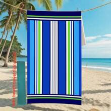 1pc, BrandName 2025 New Microfiber Quick-Dry Beach Towel With Beach Towel Fastening Strap- Extra Large 175*90cm, UV Protection & Antibacterial, Lightweight & Compact For Beach, Pool, Yoga, Travel Essentials Travel Accessories Beach Essentials