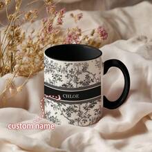 1 Piece Of 11oz Custom Mug, Blue And White Porcelain Style Printed Ceramic Coffee Cup, Customized Name, Simple And Elegant Taste, Elegant Color, Quality Cup Body, Comfortable Feel, Hot And Cold Safety, A Gift For Family And Friends, Private Customization, Suitable For Home Office, Office Leisure, Outdoor Camping,Multi-Functional, Ornamental,Reusable,Exquisite,Stylish,High-Quality,Colorful,Modern,Custom,Personalized,Unique,Ideal Gifts For Him,Ideal Gifts For Her,Home Decor,Customized Mugs,Festive Calendar