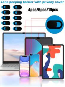 4 piezas/6 piezas/10 piezas Pegatinas de privacidad negras/rosas para la cámara de teléfonos, computadoras y tabletas