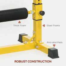 SPORTNOW Bulgarian Split Squat Stand, 12-Level Adjustable Single Leg Squat Machine With Foam Roller And Anti-Slip Pads For Lower Body Strength Training - Yellow - View 6