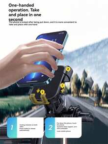 1pc Electric Bike/Motorcycle Phone Holder, Quick-Lock Navigation Mount - Multicolor - View 3