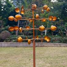Large, Gold Outdoor Wind Spinner Outdoor Decor Metal Windmill With 360° Rotation, Kinetic Garden Spinner With Dual-Blade Design, Decorative Lawn Windmill Wind Sculpture And Spinner