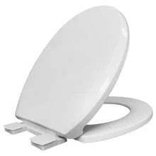 Plastic Round Slow-Close Toilet Seat In White