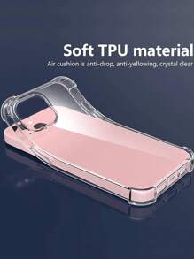 Schokbestendig transparant siliconen telefoonhoesje, compatibel met Galaxy, Mi, Redmi, TPU beschermende achterkant