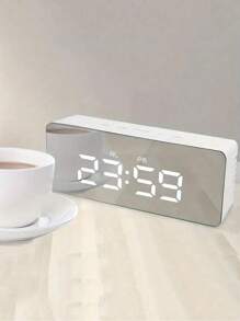 1 pieza Reloj despertador de estudiante, Reloj digital electrónico de escritorio mini, Pantalla LED inteligente con temperatura, calendario, cronómetro de cocina, reloj digital para decoración de habitación