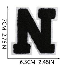 26 Remendos de Letras Termo-Aplicáveis, Letras em Chenille A-Z, Remendos Decorativos Bordados, Costuráveis Personalizados para Reparação de Roupas, Bonés, Camisas, Sapatos, Denim, Bolsas (Preto)