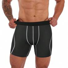 3pack Men Underwear Breathable Mesh Boxer Brief Trunks Jocks Long Leg Shorts - Multicolor - View 6