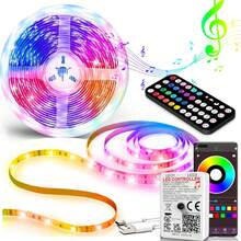 NBBUFF 100ft LED Light Strip, Suitable For Bedroom Decor, Controllable Via Smart App And Remote, Adjustable Color & Brightness, Music Sync, Timer & Color Changing Functions, Ideal For Home Decor, Kitchen, Desk, Wall, Holiday Party, Valentine's Day Gift - Multicolor - View 2