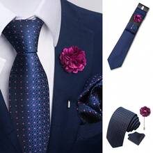 Bộ khăn tay cài áo kẻ caro xanh lam chất lượng cao dành cho nam phù hợp với trang phục công sở dự tiệc trang trọng - Màu sắc hỗn hợp - Xem 22
