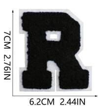 26 Remendos de Letras Termo-Aplicáveis, Letras em Chenille A-Z, Remendos Decorativos Bordados, Costuráveis Personalizados para Reparação de Roupas, Bonés, Camisas, Sapatos, Denim, Bolsas (Preto)